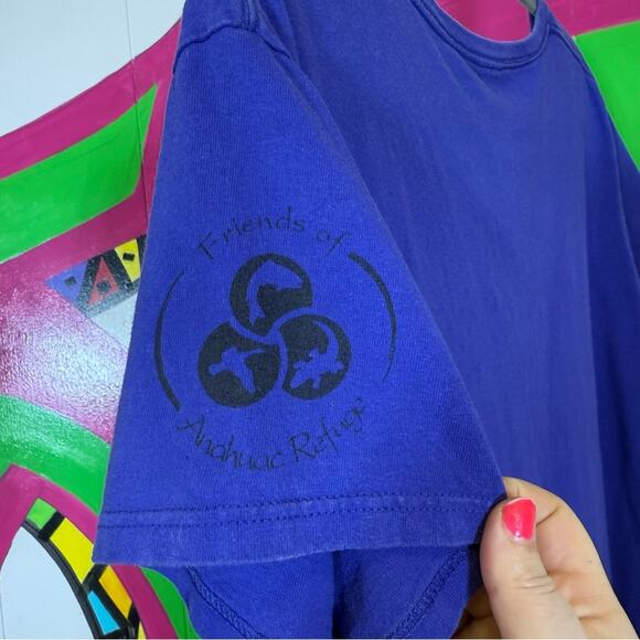 Vibrant Purple Short Sleeve Tee with Playful Graphic. Similar to a size 1X/2X - Picture 4 of 4